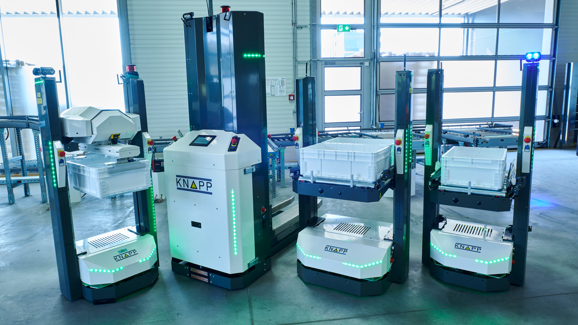 Autonomous mobile robots, industrial warehouse automation, internal transport, production supply